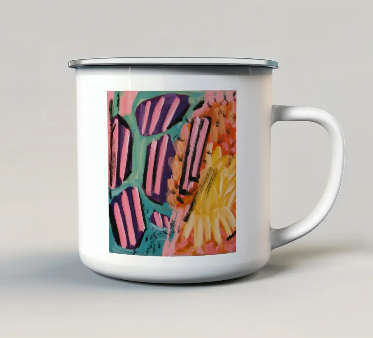 Colisión de rayas de caramelo taza de esmalte de Sublime Layers