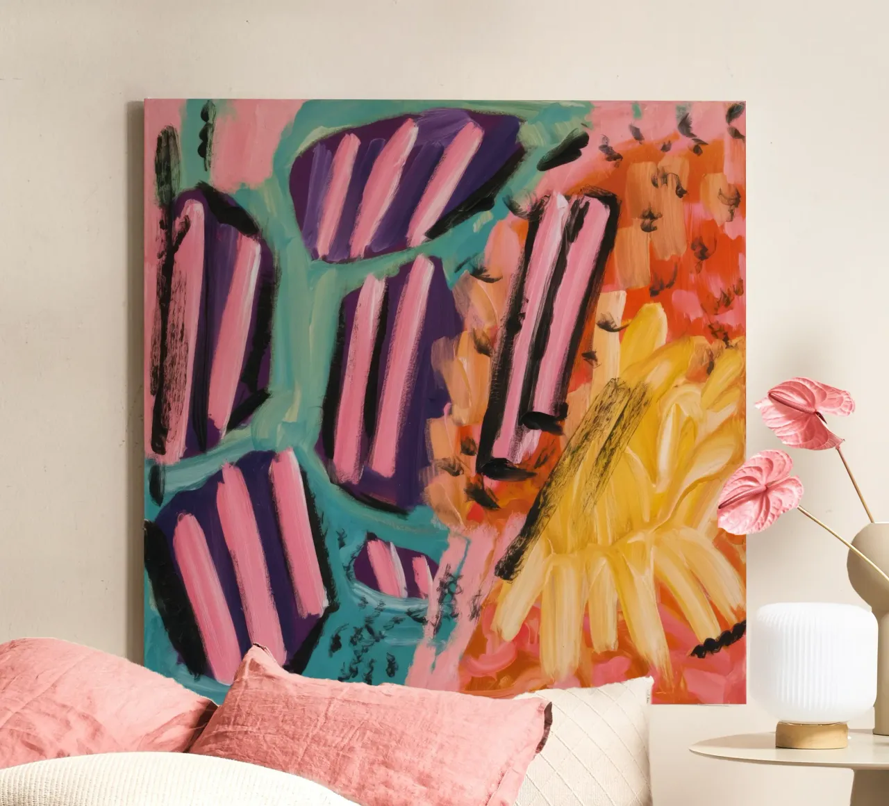 Candy Stripe Collision canvas by Sublime Layers