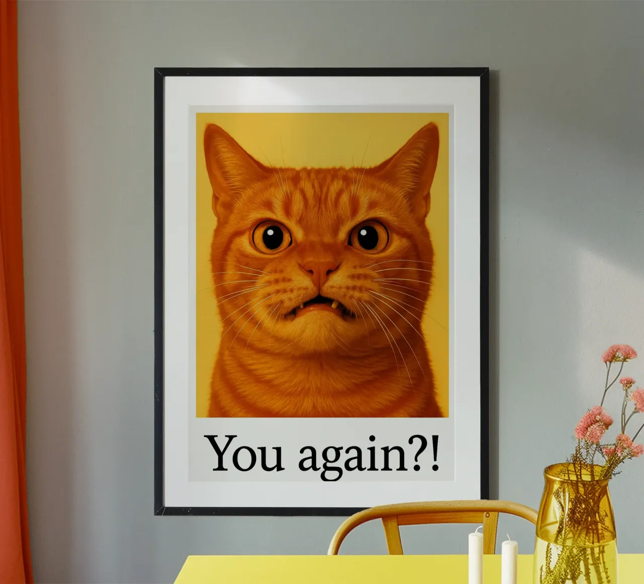 Ancora un gatto divertente poster con telaio in plastica da Rawdenox