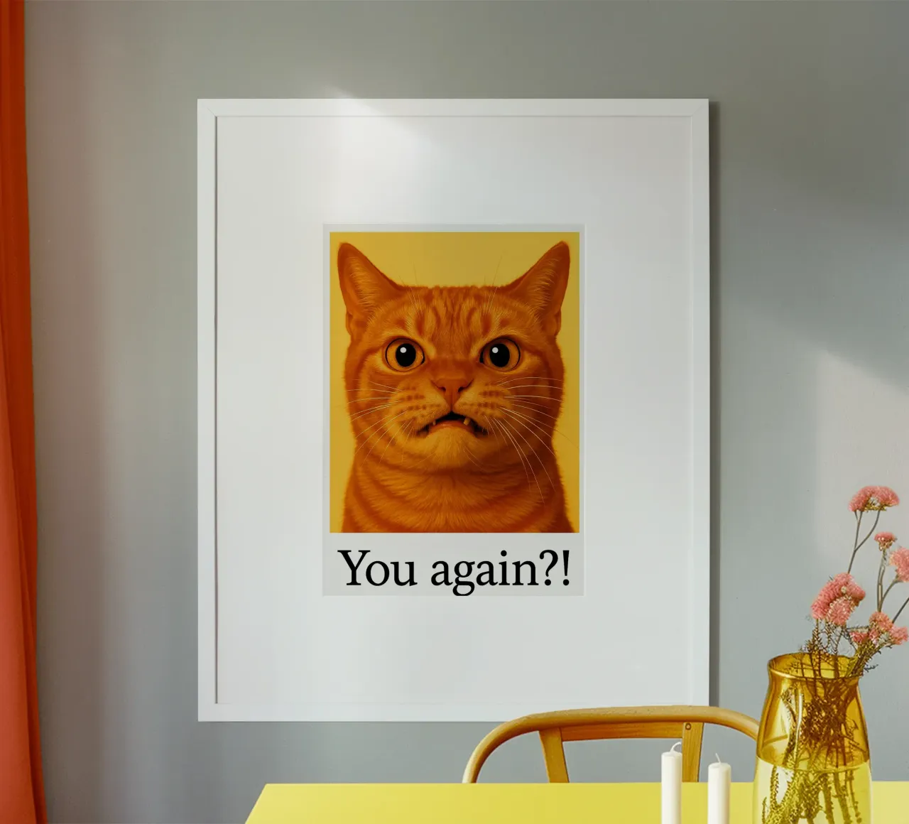 Ancora un gatto divertente poster con telaio in plastica da Rawdenox