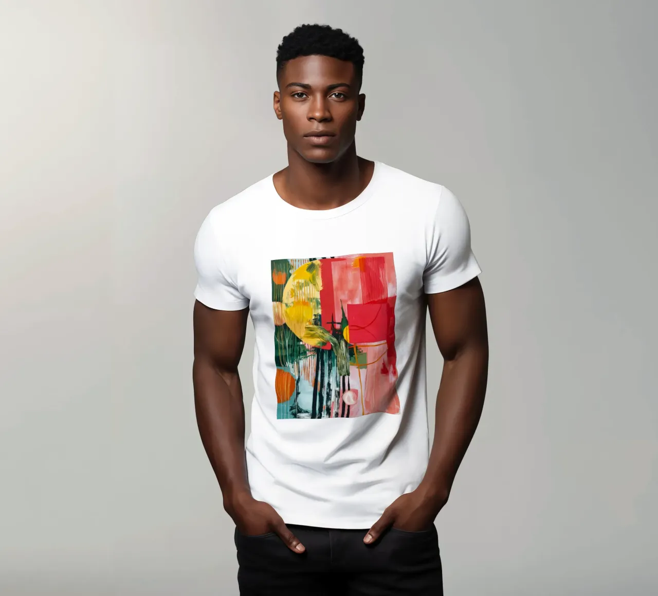 Crimson Sunburst Shards t-shirt by Sublime Layers