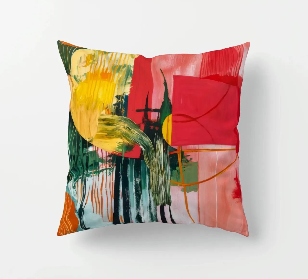 Crimson Sunburst Shards decorative cushion by Sublime Layers