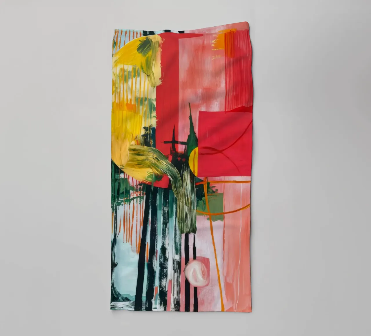 Crimson Sunburst Shards towel by Sublime Layers