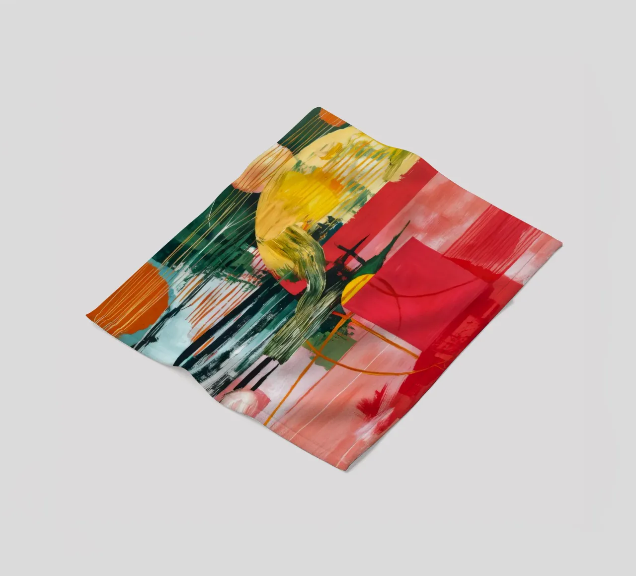 Crimson Sunburst Shards fleece blanket by Sublime Layers