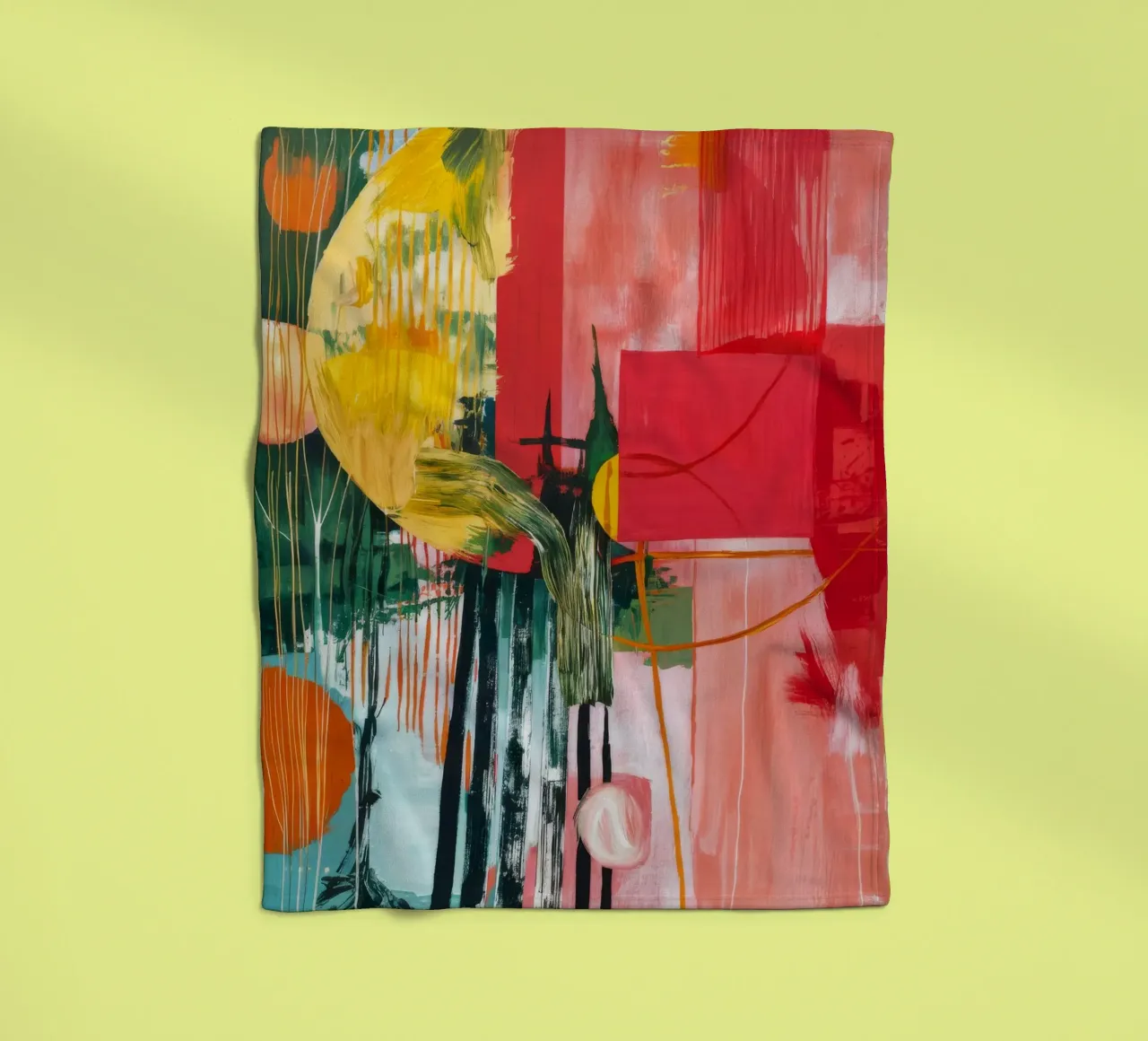 Crimson Sunburst Shards fleece blanket by Sublime Layers