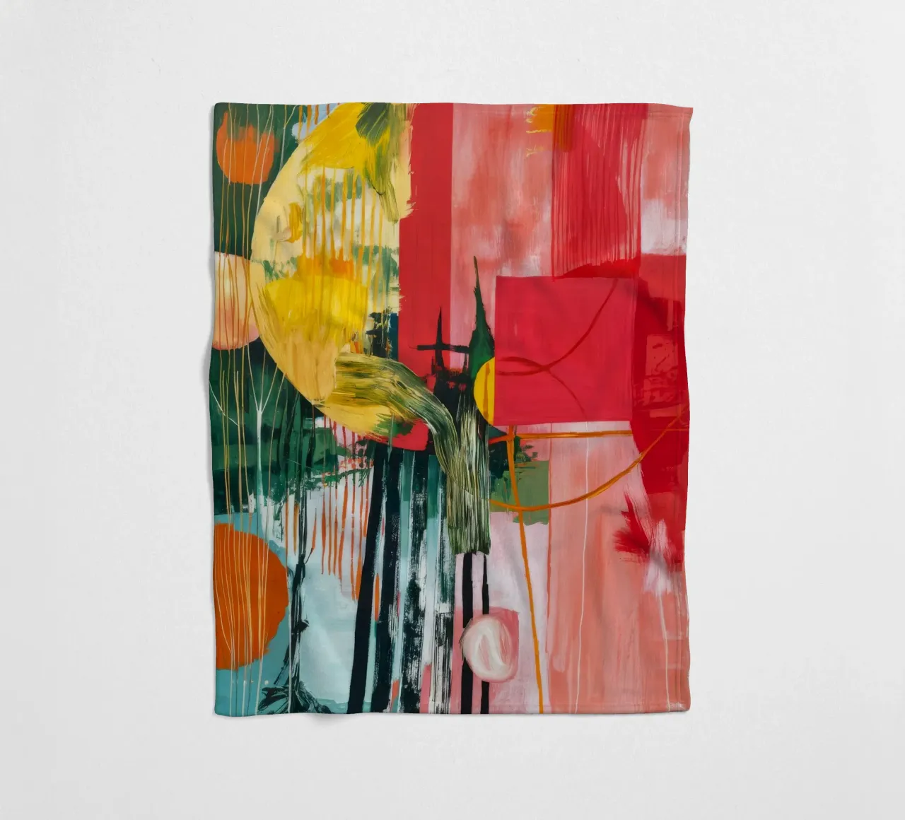 Crimson Sunburst Shards fleece blanket by Sublime Layers