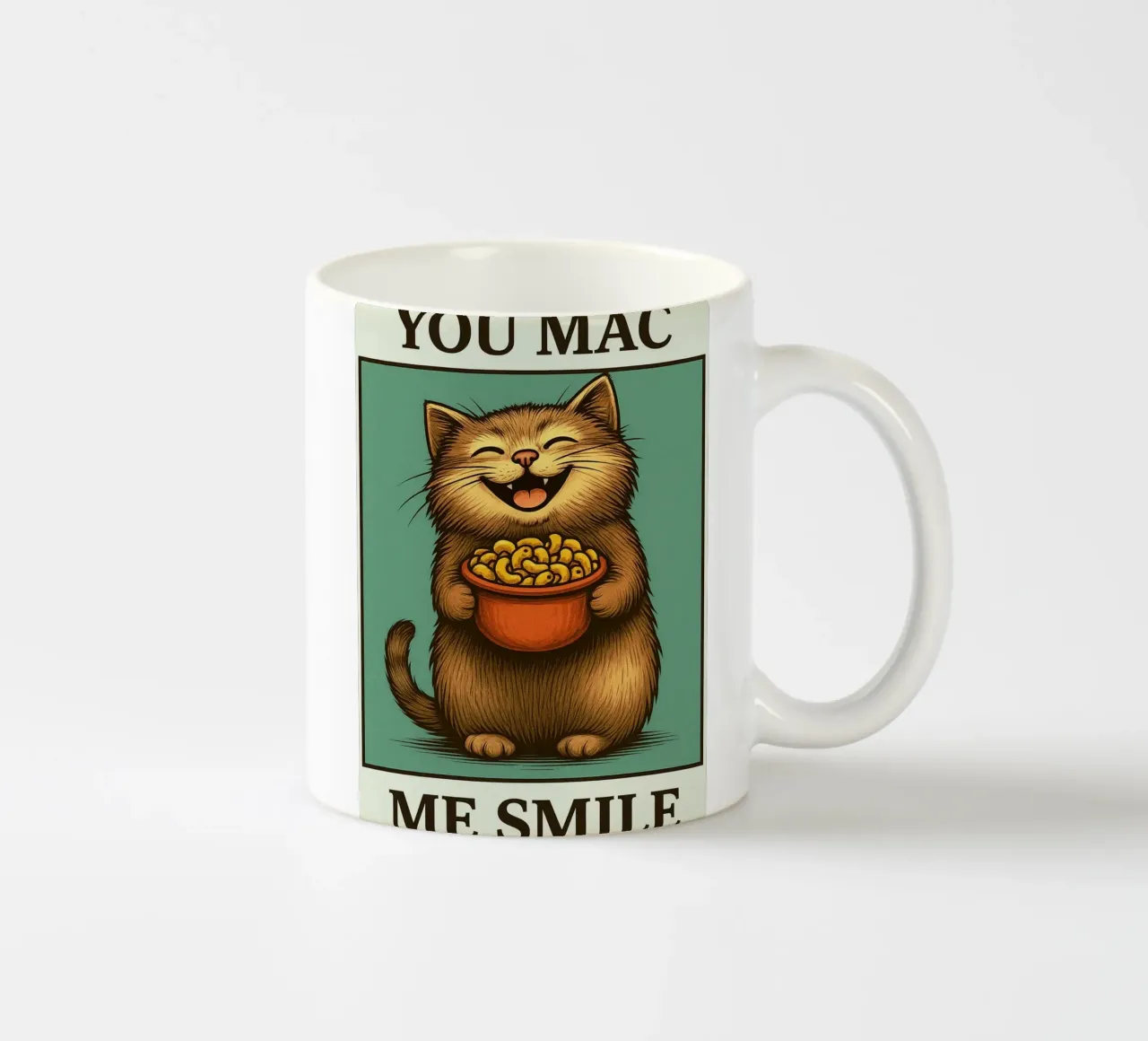 You Mac Me Smile Quote Funny Cat tazza in ceramica da Rawdenox