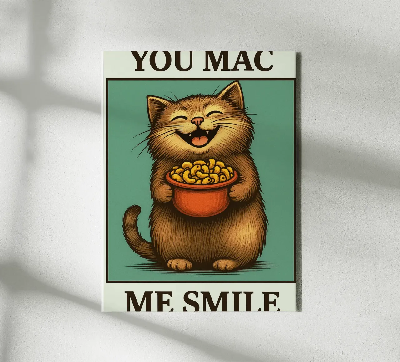You Mac Me Smile Quote Funny Cat tela con Cornice a cassetta da Rawdenox