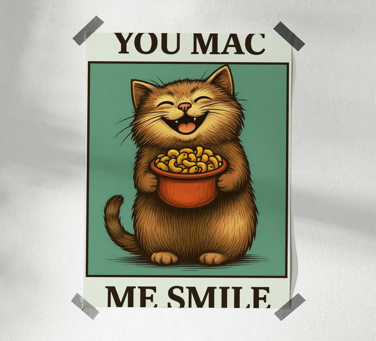 You Mac Me Smile Quote Funny Cat carta hahnemühle da Rawdenox