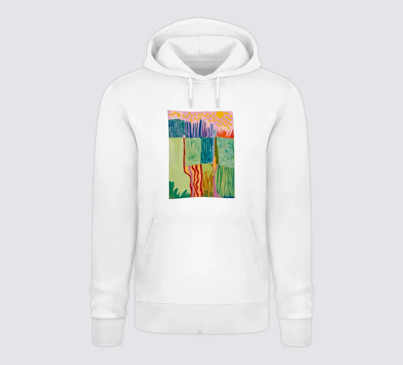 Patchwork Coastal View hoodie by Sublime Layers