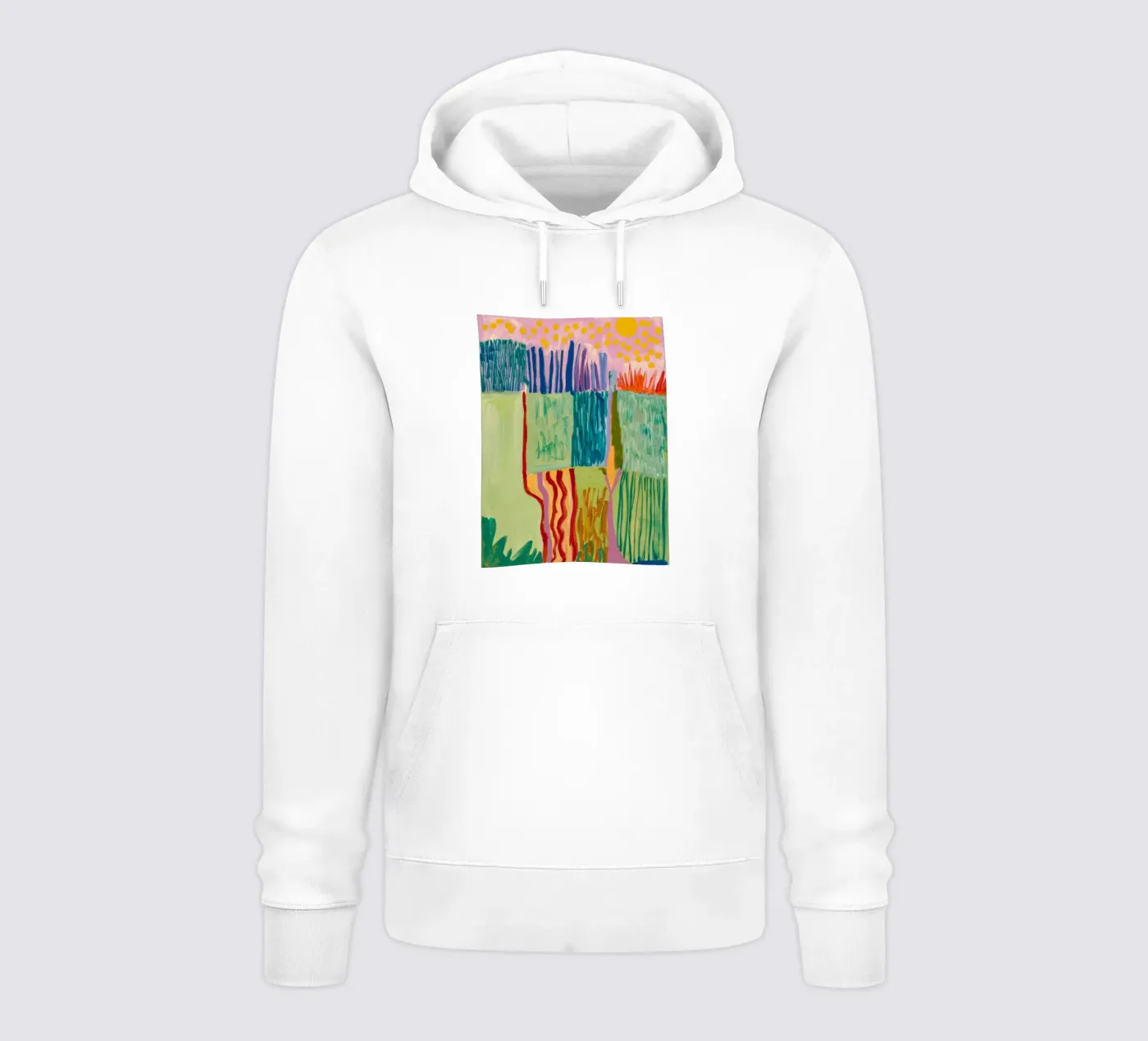 Patchwork Coastal View hoodie by Sublime Layers