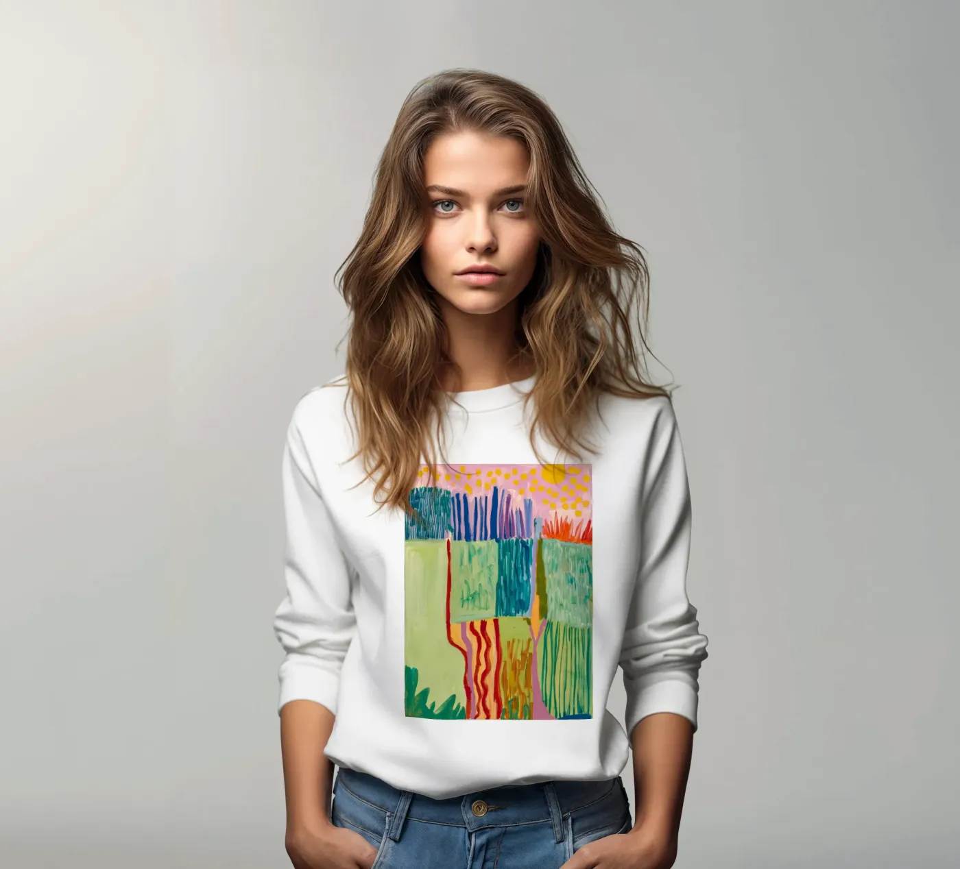 Vista costiera patchwork felpa da Sublime Layers