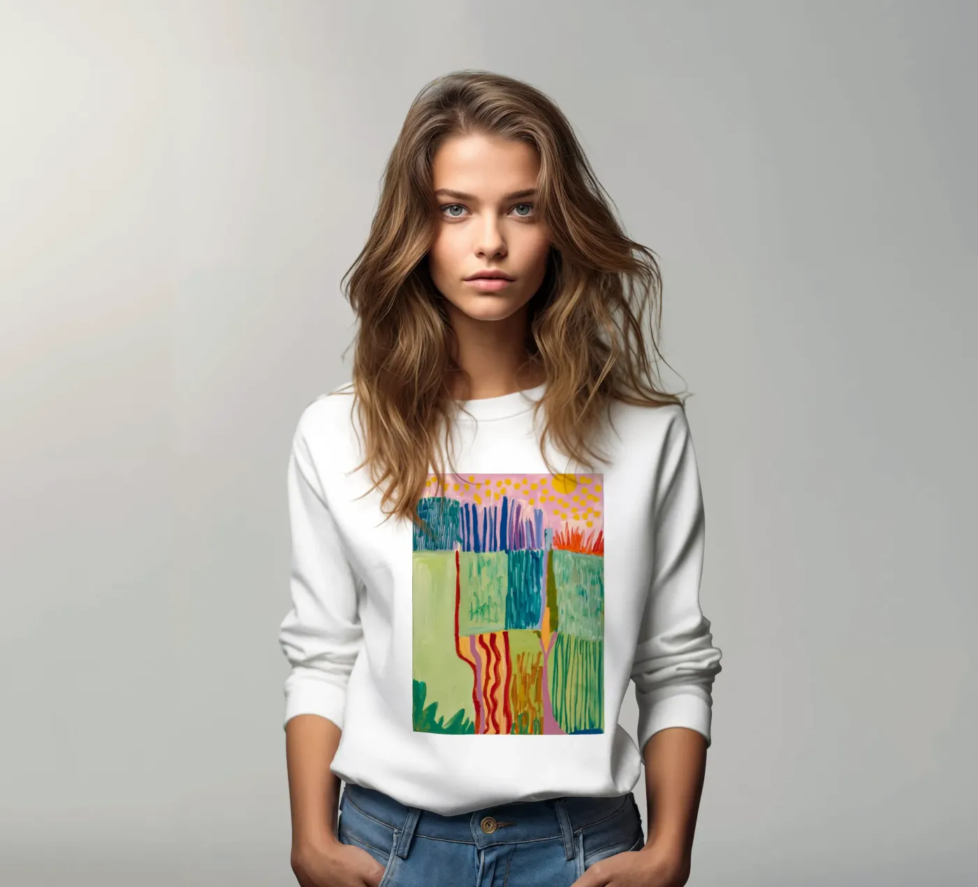 Vista costiera patchwork felpa da Sublime Layers