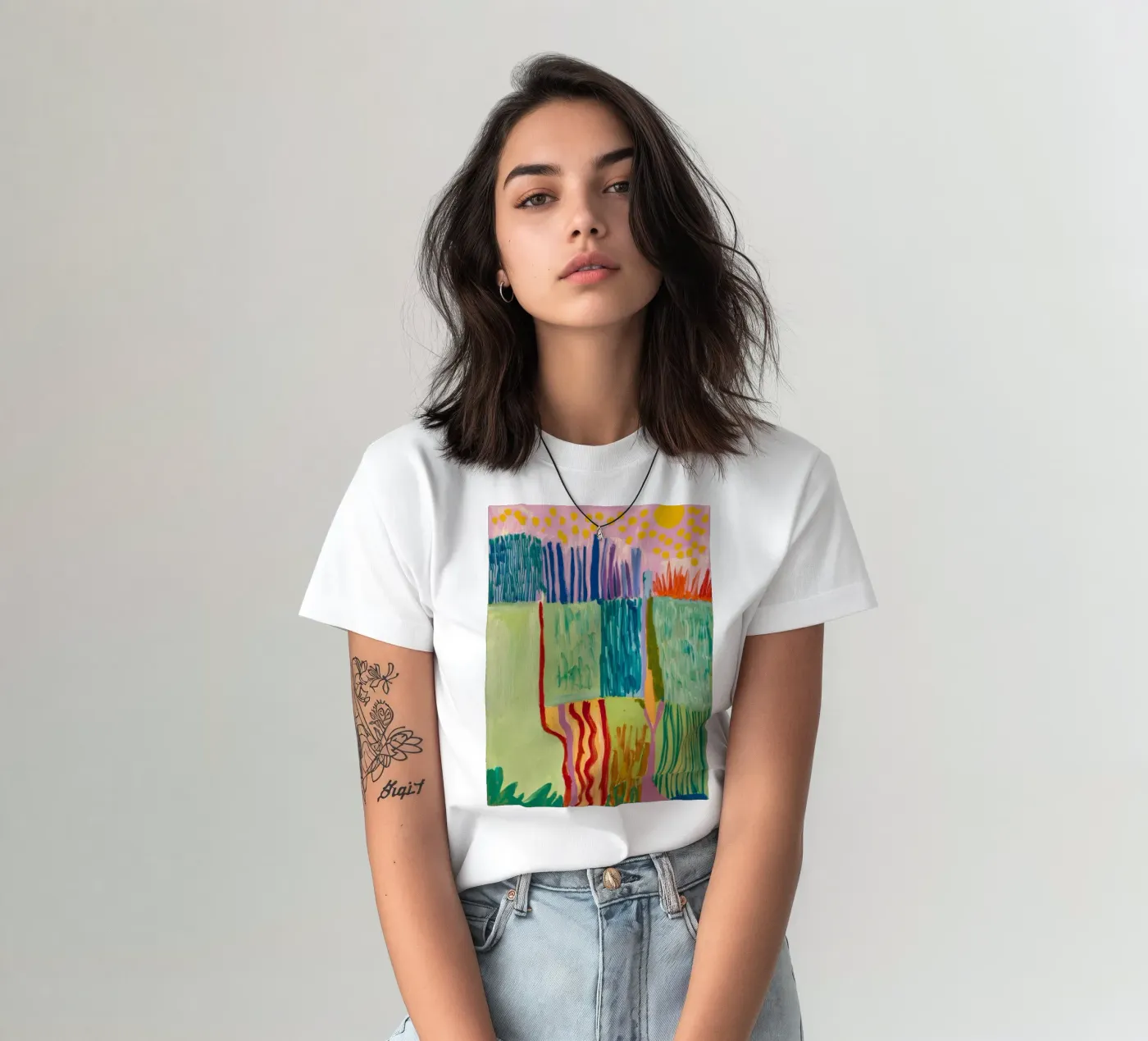 Vista costiera patchwork t-shirt da Sublime Layers