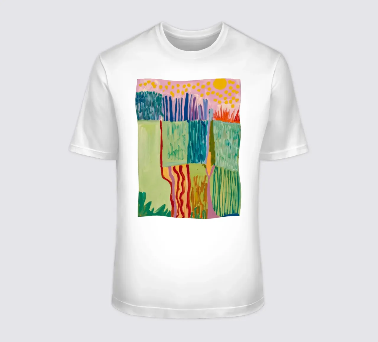 Patchwork Coastal View t-shirt by Sublime Layers