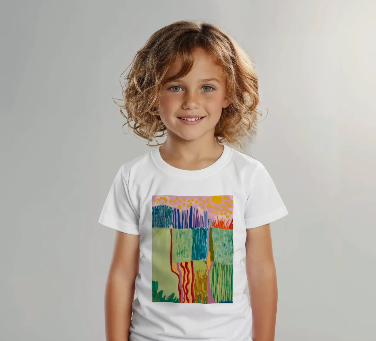 Patchwork Kustzicht kinder t-shirt van Sublime Layers