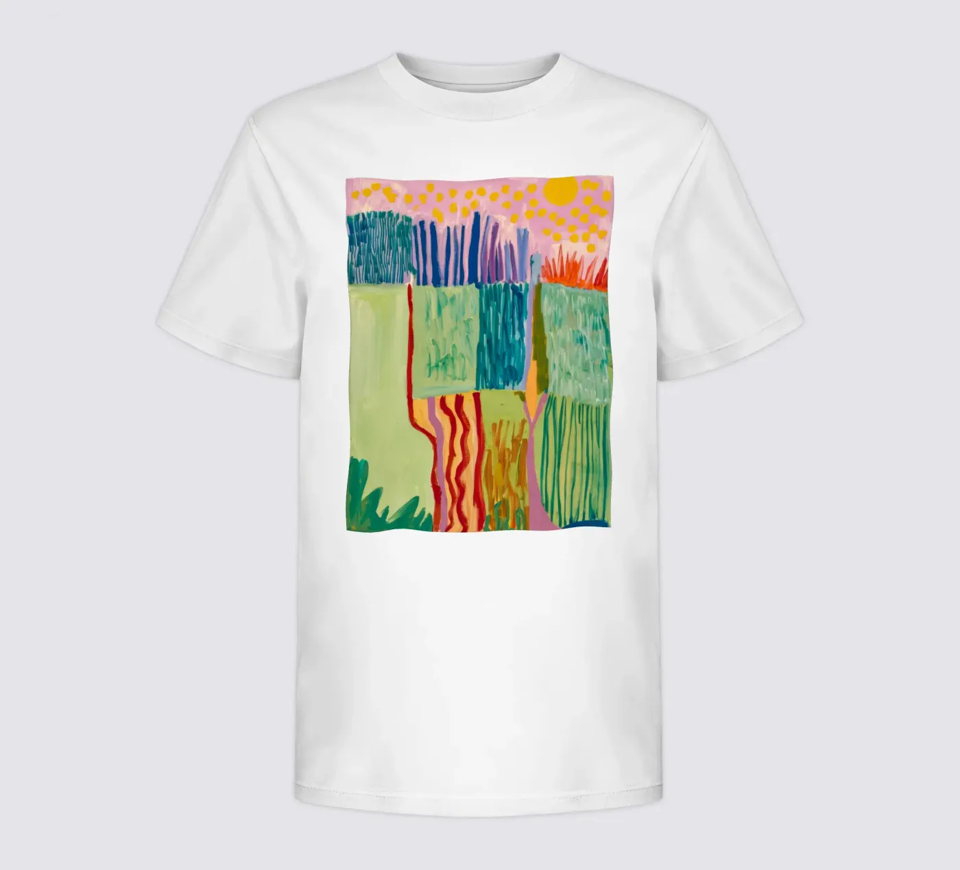 Patchwork Coastal View kinder t-shirt van Sublime Layers