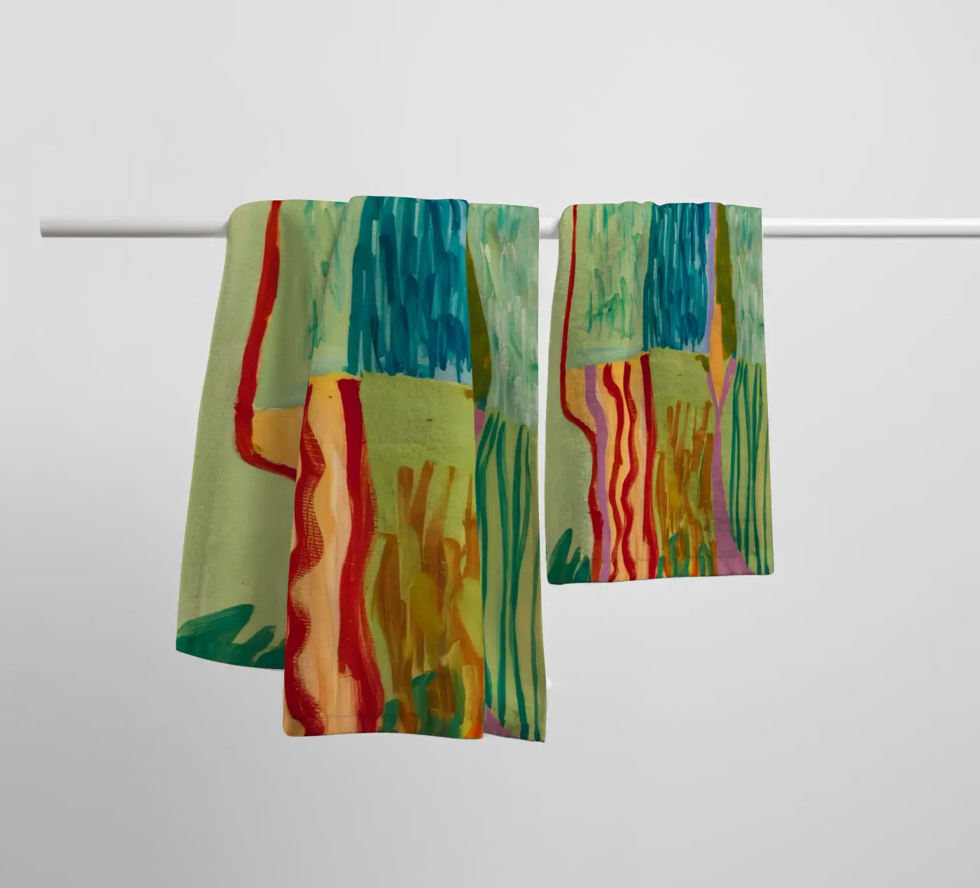Patchwork Coastal View towel by Sublime Layers