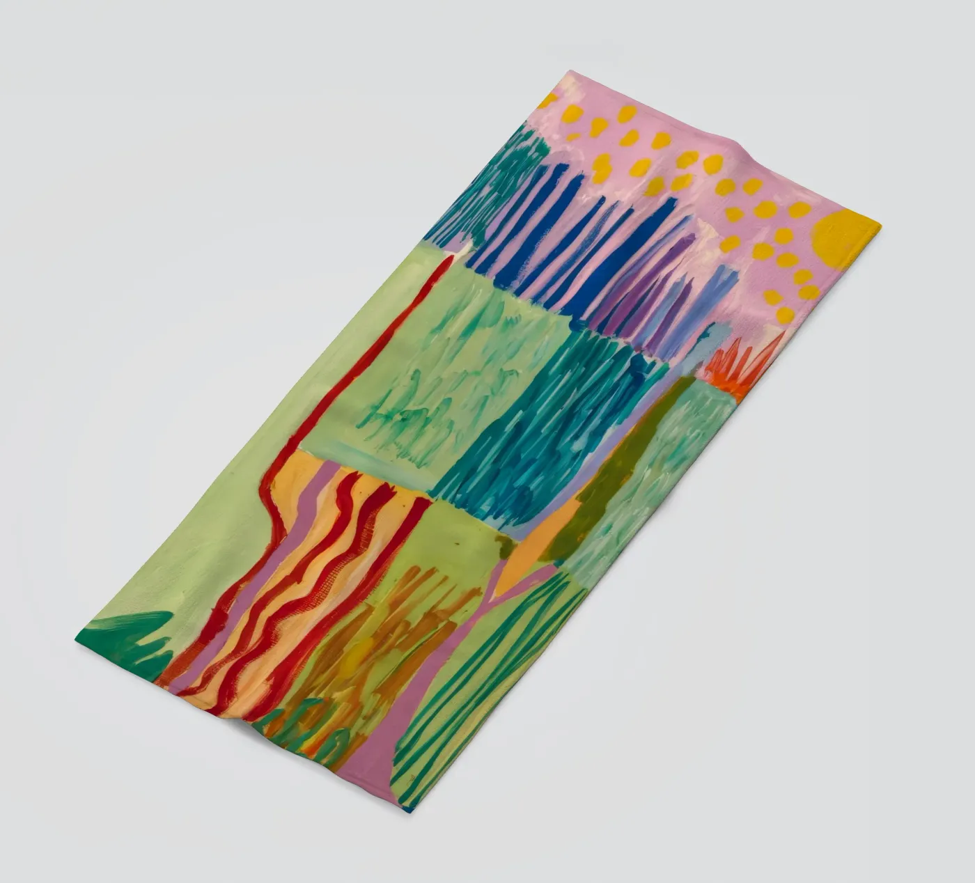 Patchwork Coastal View beach towel by Sublime Layers