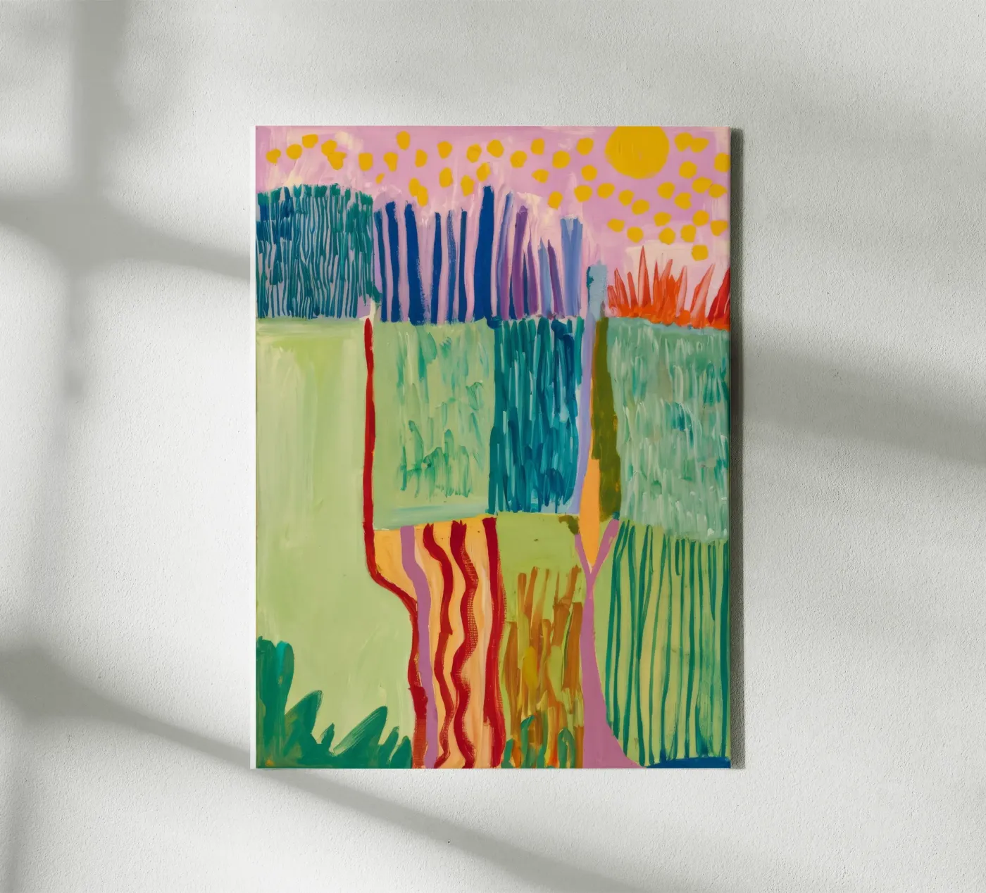 Patchwork Kustzicht canvas van Sublime Layers