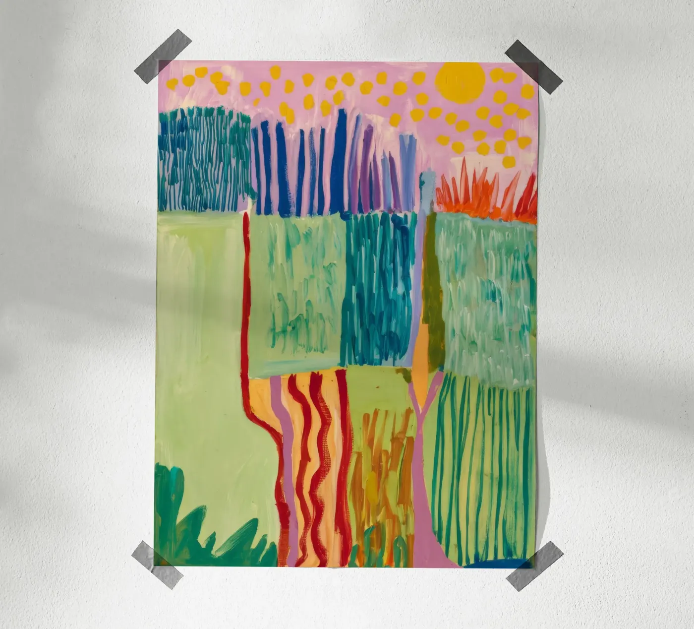 Patchwork Coastal View poster van Sublime Layers