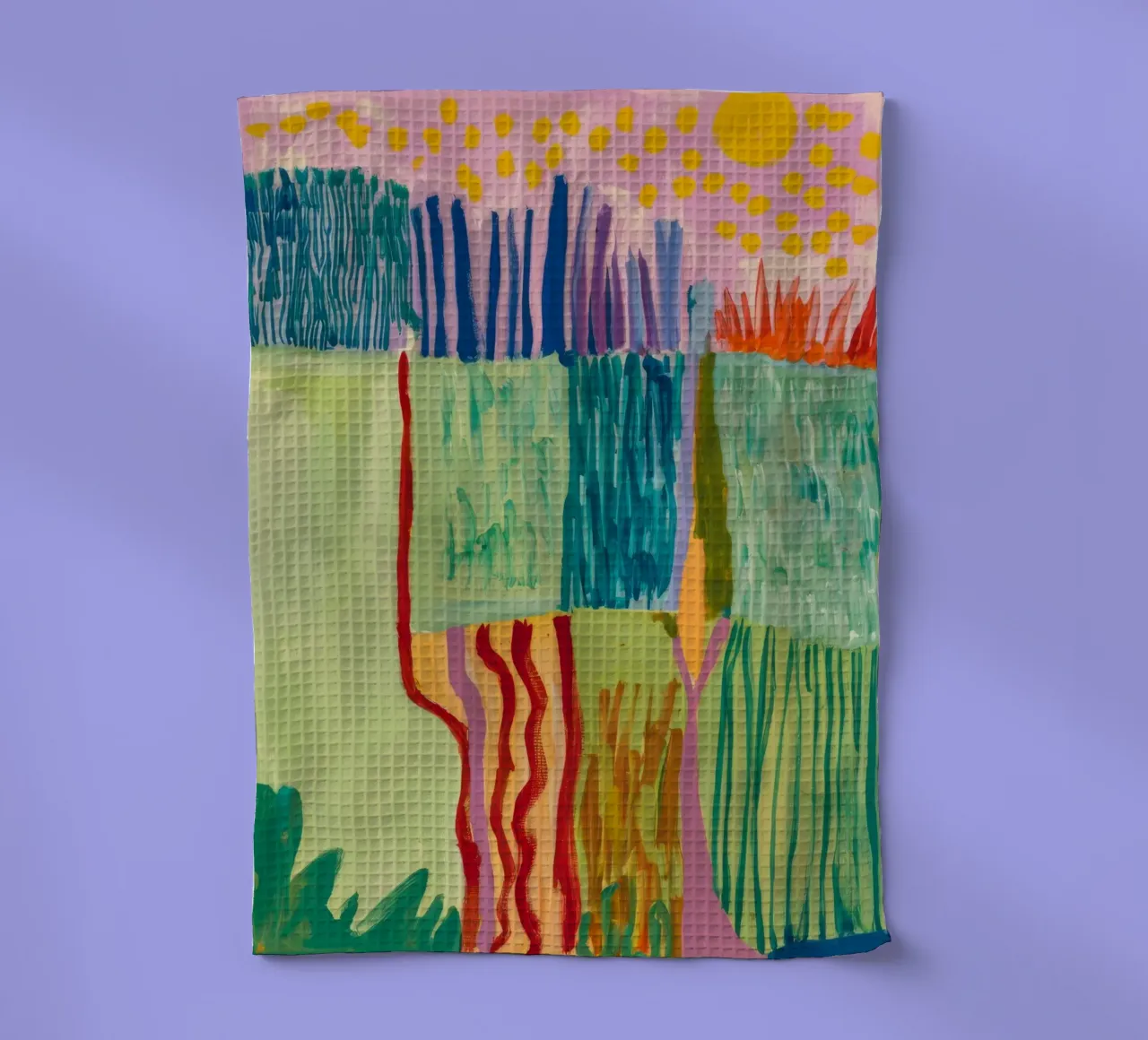 Patchwork Coastal View tea towel by Sublime Layers