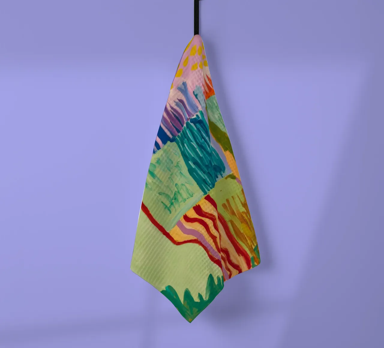 Patchwork Coastal View tea towel by Sublime Layers