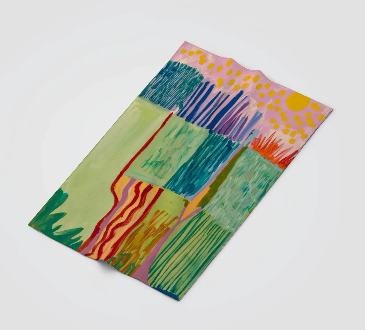 Patchwork Kustzicht fleecedeken van Sublime Layers