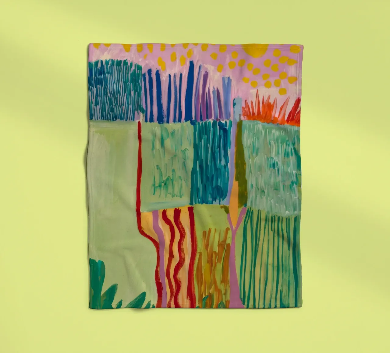 Patchwork Kustzicht fleecedeken van Sublime Layers