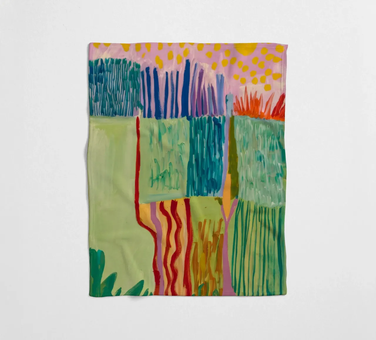 Patchwork Kustzicht fleecedeken van Sublime Layers