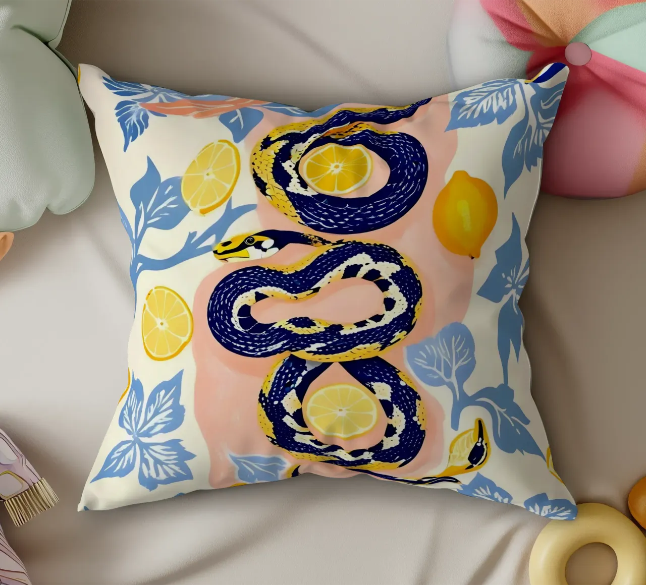 Serpenti e limoni cuscino da 83oranges