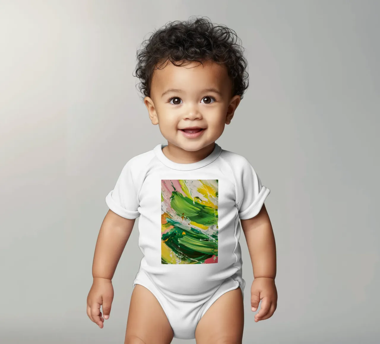 Smaragd Pinselstrich Tanz Kurzarm Babybody von Sublime Layers