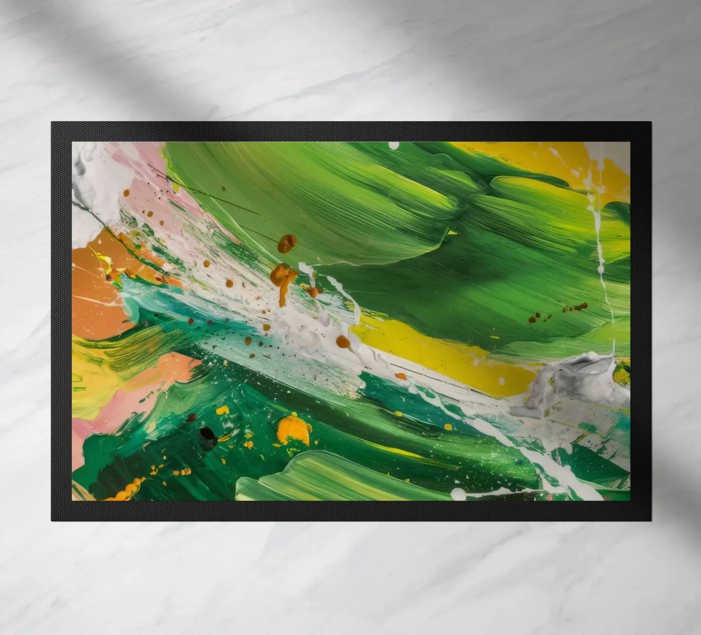 Emerald Brushstroke Dance doormat by Sublime Layers