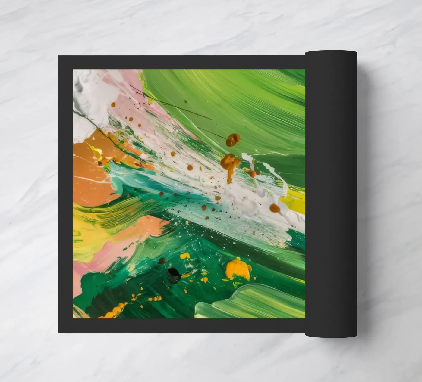 Emerald Brushstroke Dance doormat by Sublime Layers