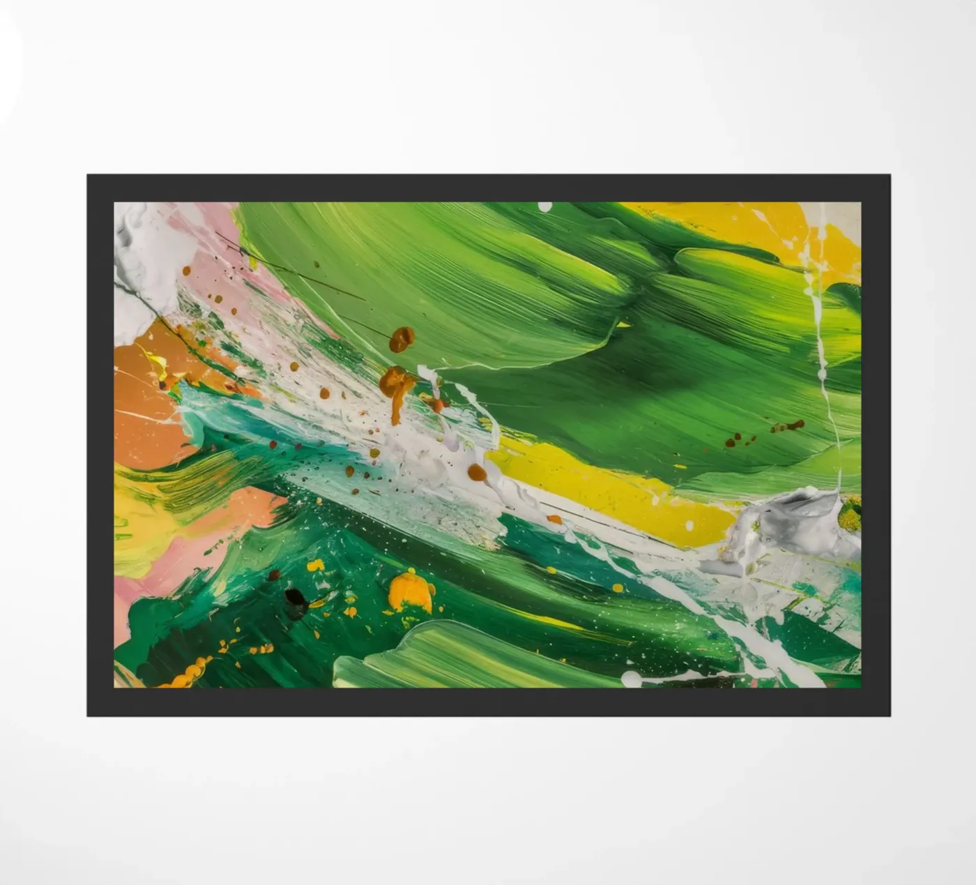 Emerald Brushstroke Dance doormat by Sublime Layers