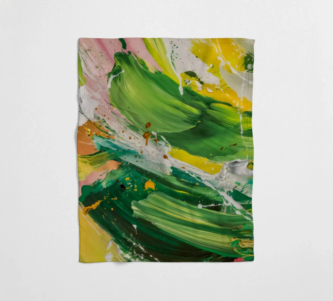Smaragd Pinselstrich Tanz Fleecedecke von Sublime Layers