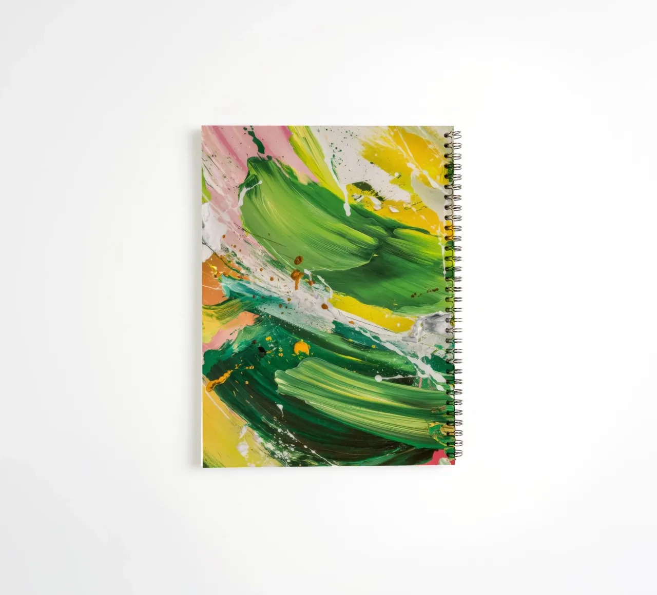 Emerald Brushstroke Dance spiral notebook by Sublime Layers
