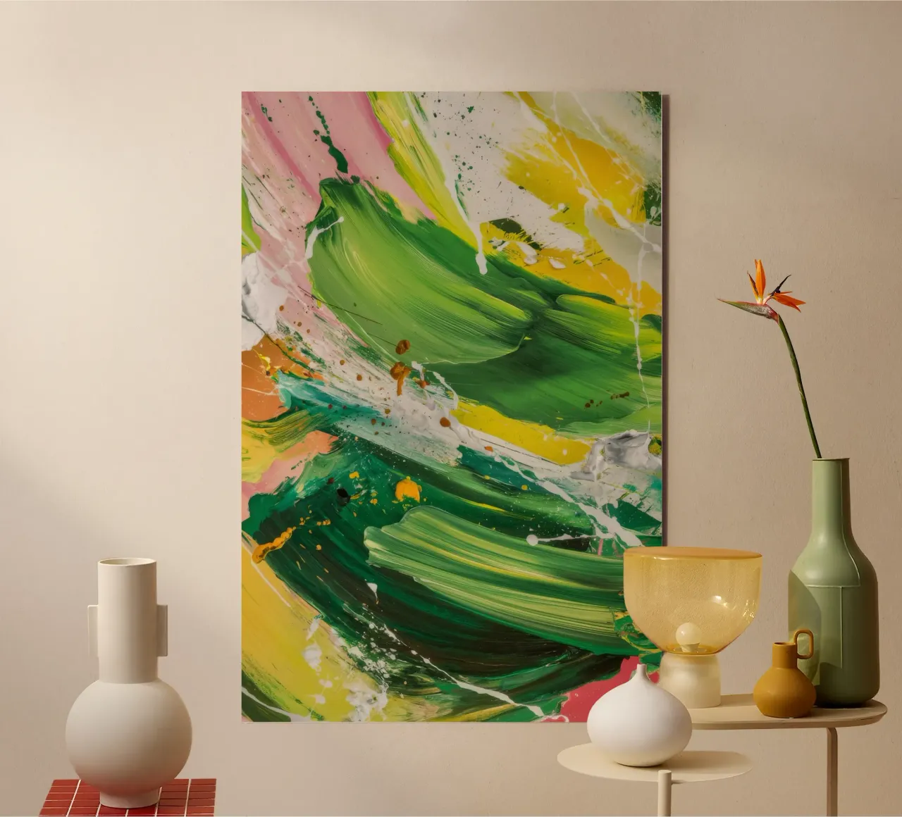 Smaragd Pinselstrich Tanz Alu-Dibond von Sublime Layers
