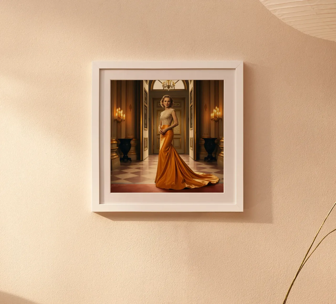 Evita Peron alla Casa Rosada poster con telaio in legno da Anita's Dream