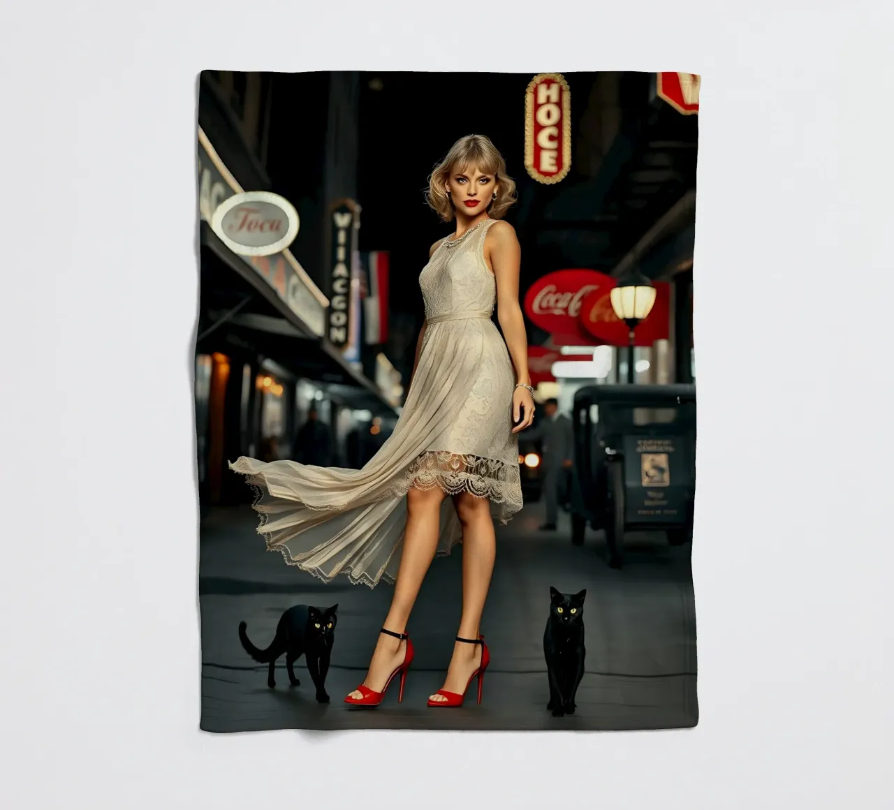 chicago 1920ies con i gatti coperta in pile da Anita's Dream