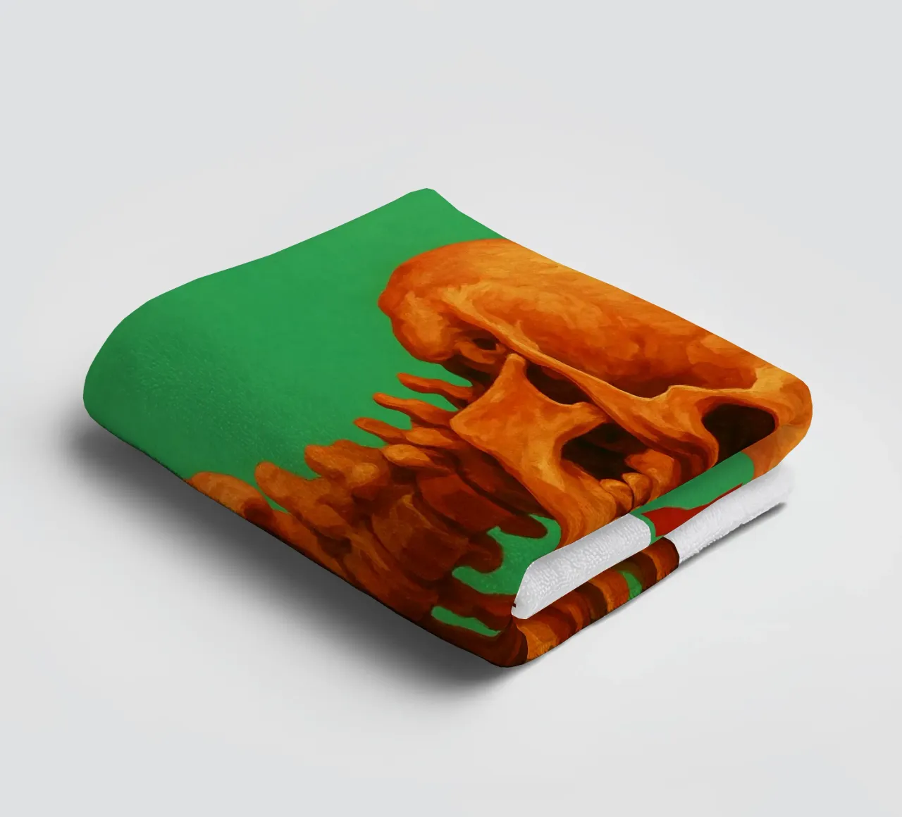 Barely Alive Skeleton Humor towel by Rawghenee