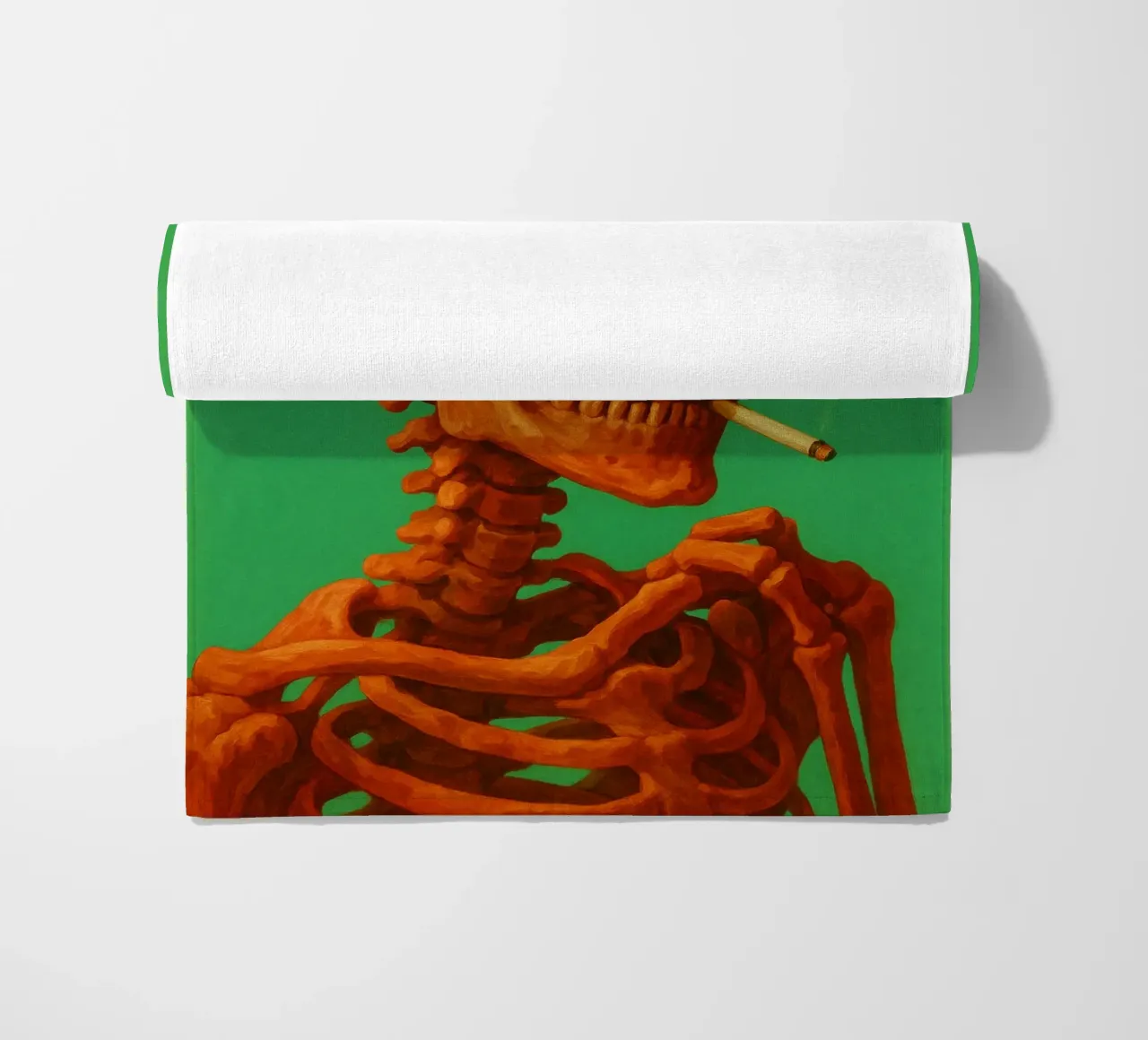 Barely Alive Skeleton Humor beach towel by Rawghenee
