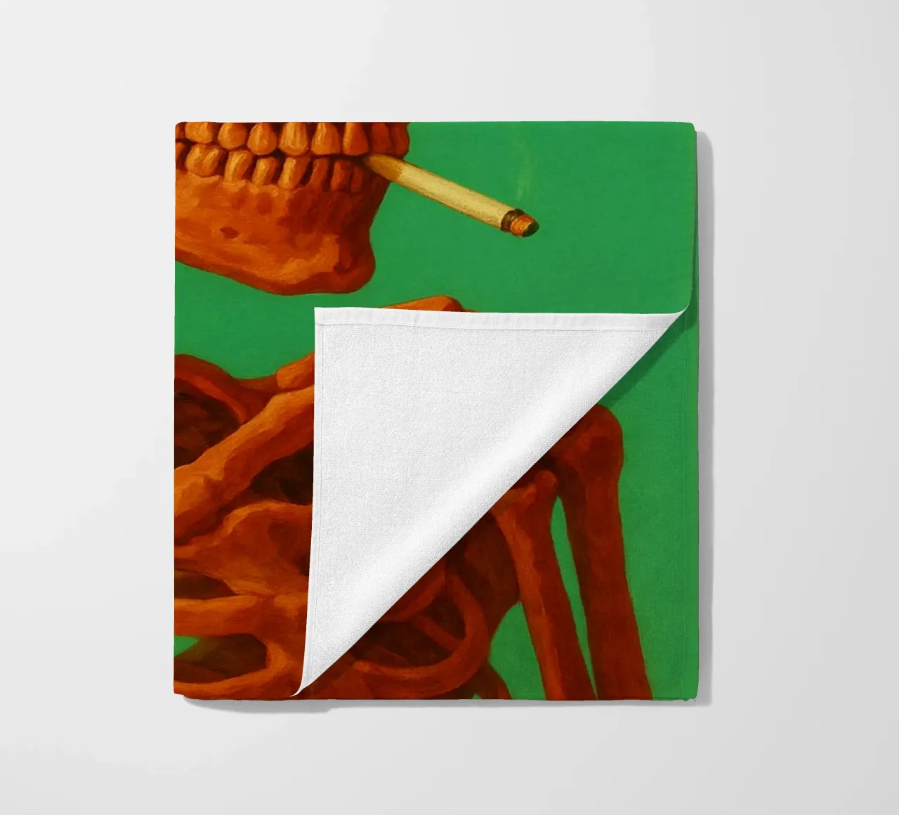 Barely Alive Skeleton Humor beach towel by Rawghenee