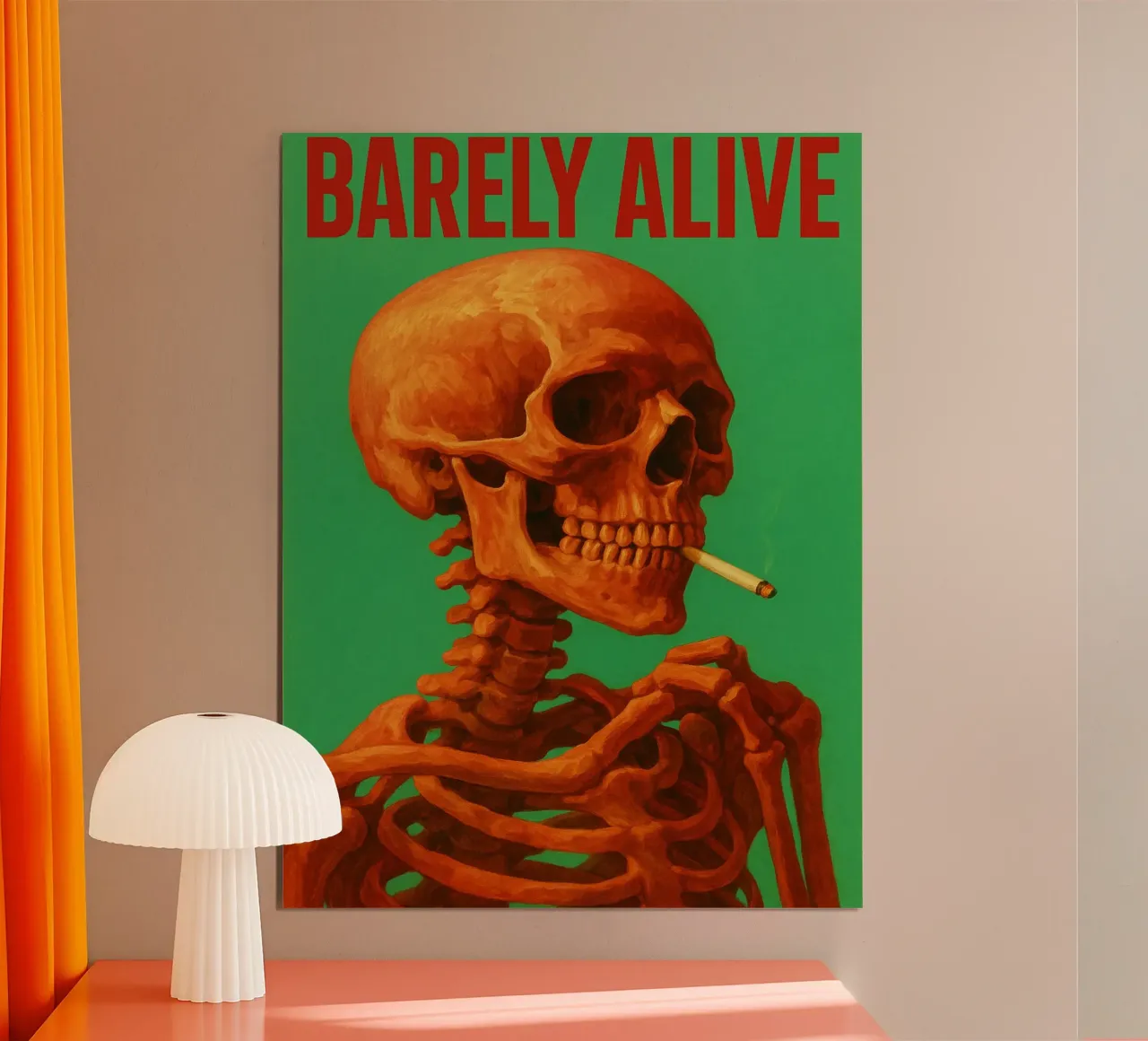Barely Alive Skeleton Humor hahnemühle by Rawghenee