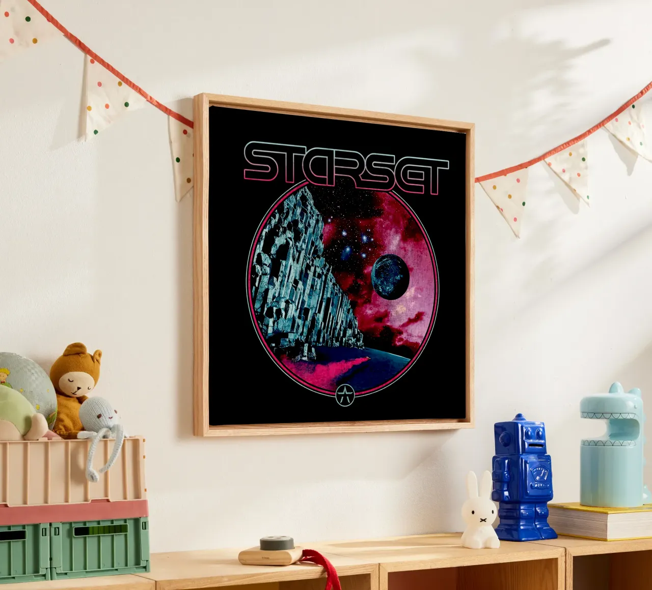 Materiale della band - SPACE RACE STARSET tela con Cornice a cassetta da Band Merch