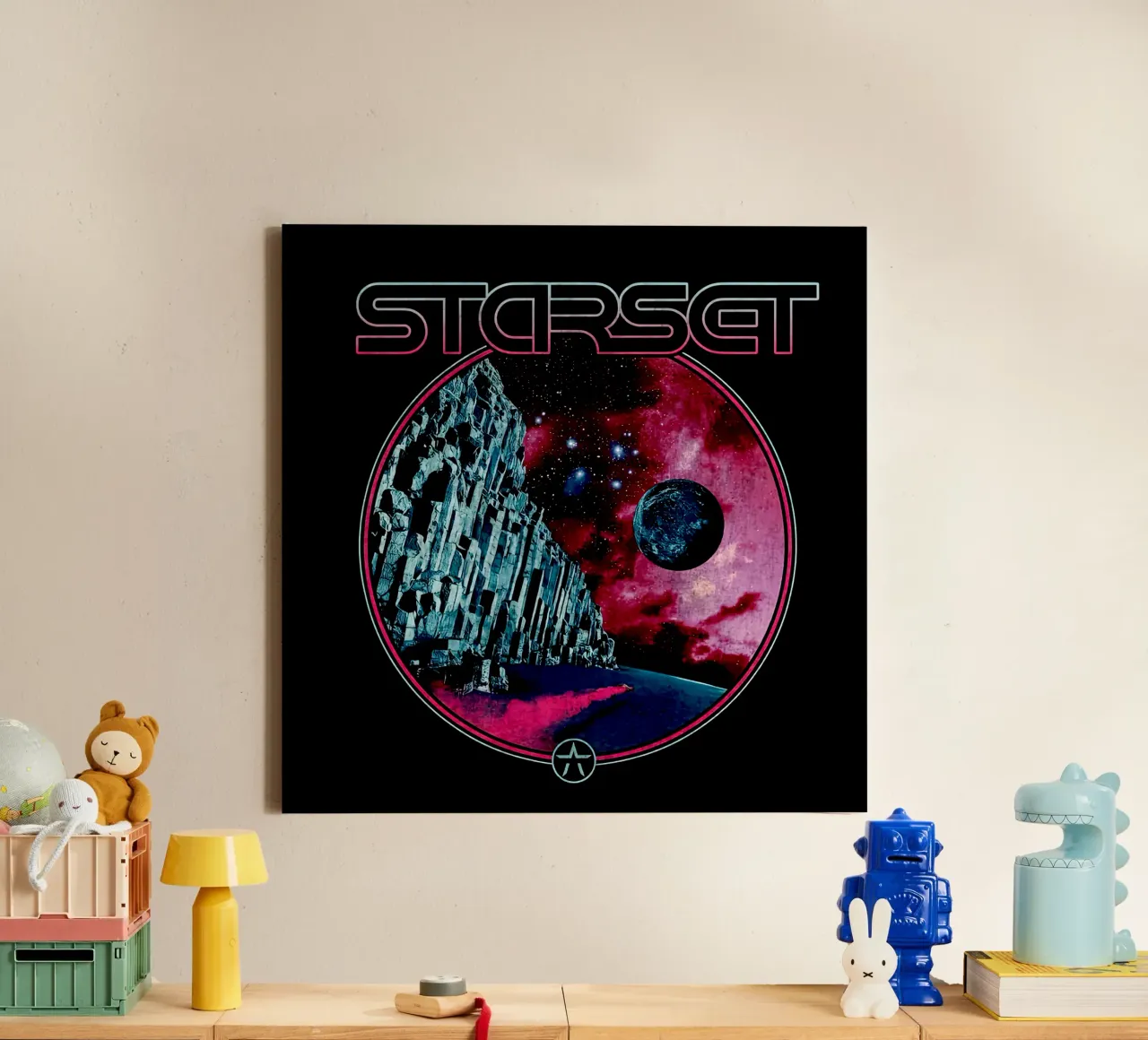 Materiale della band - SPACE RACE STARSET tela con Cornice a cassetta da Band Merch