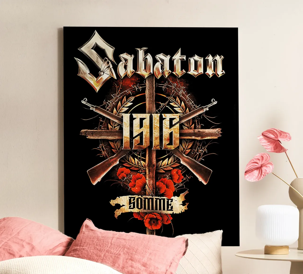 Merchandising della band - Sabaton EU Tour 2023 Somme 1916 tela con Cornice a cassetta da Band Merch