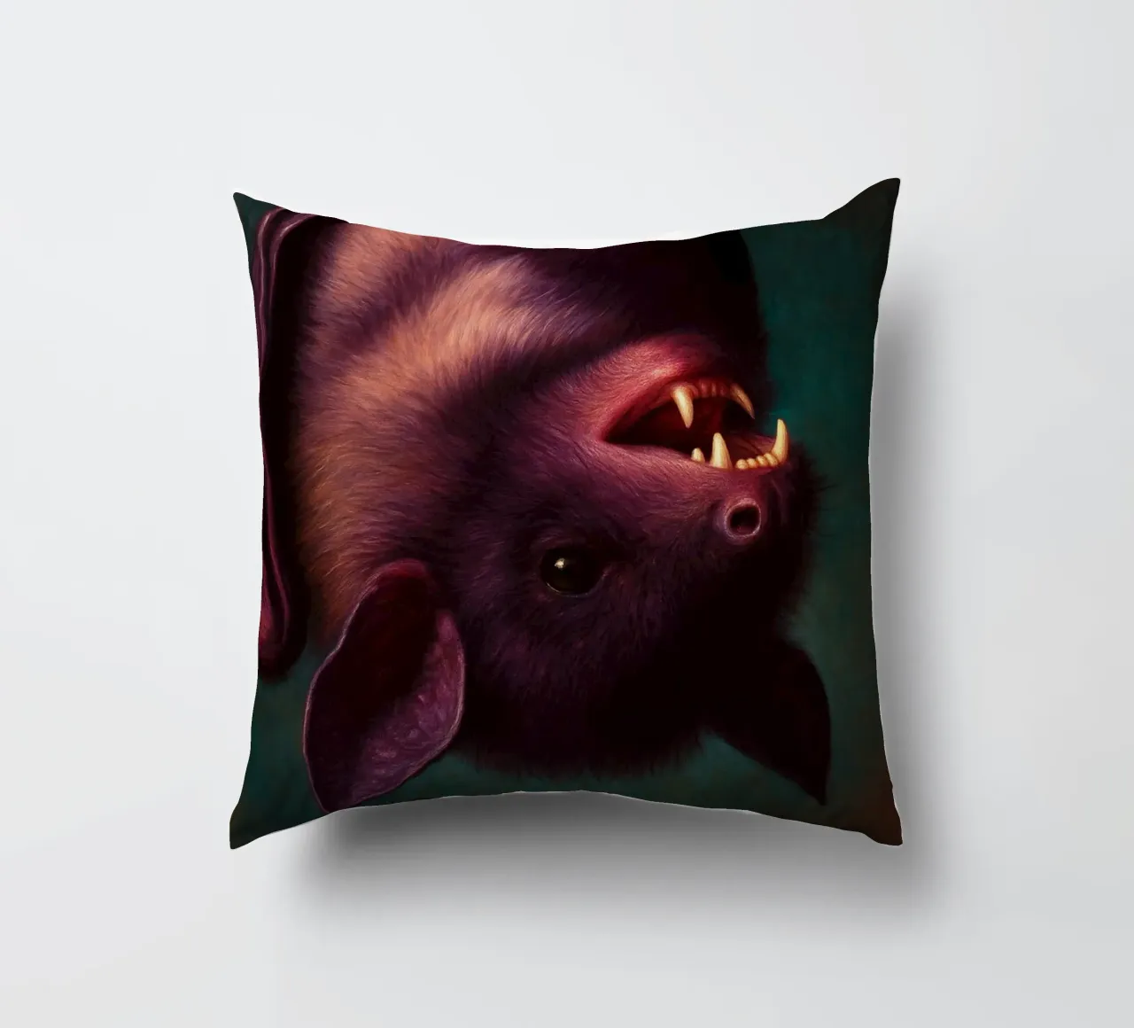 Creepy Bat decorative cushion by Rawghenee