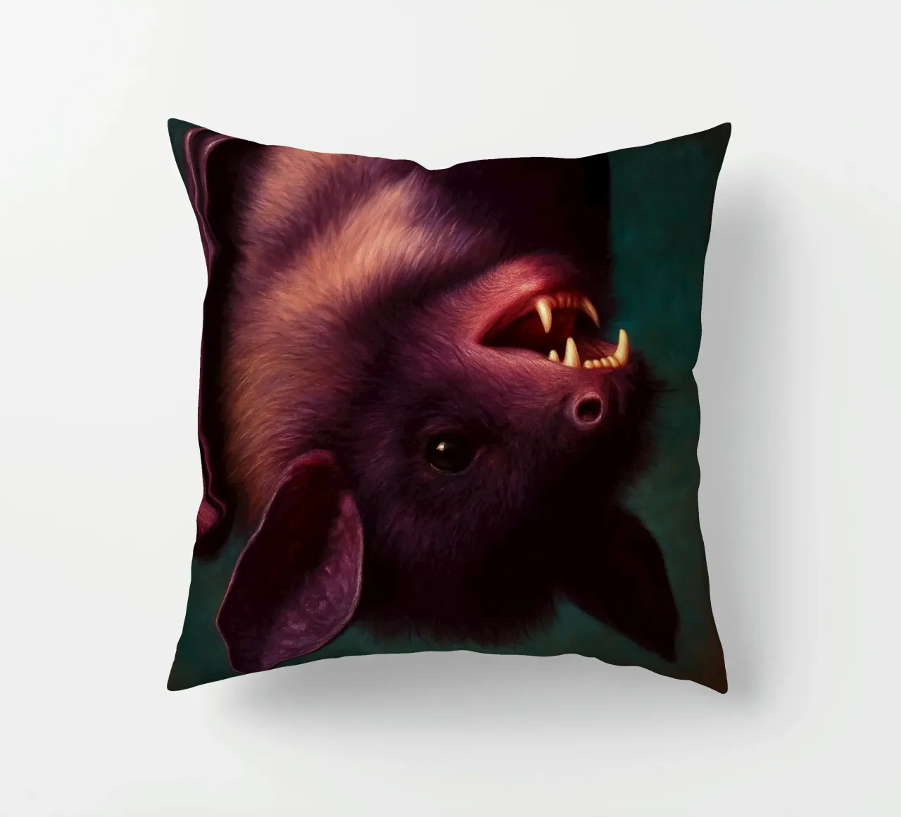 Creepy Bat decorative cushion by Rawghenee
