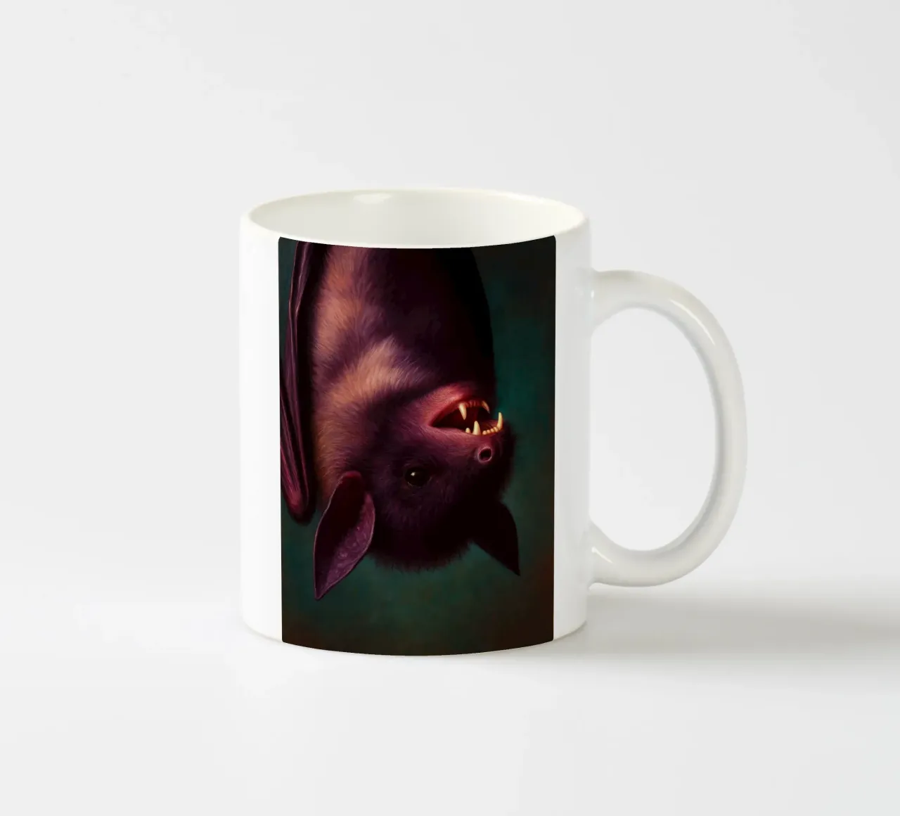 Creepy Bat ceramic mug by Rawghenee